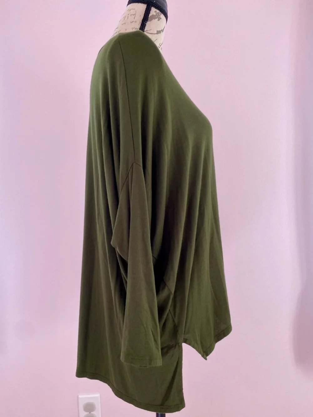 Women’s Olive Green Relaxed Tunic Top Size Small - Picture 2 of 7